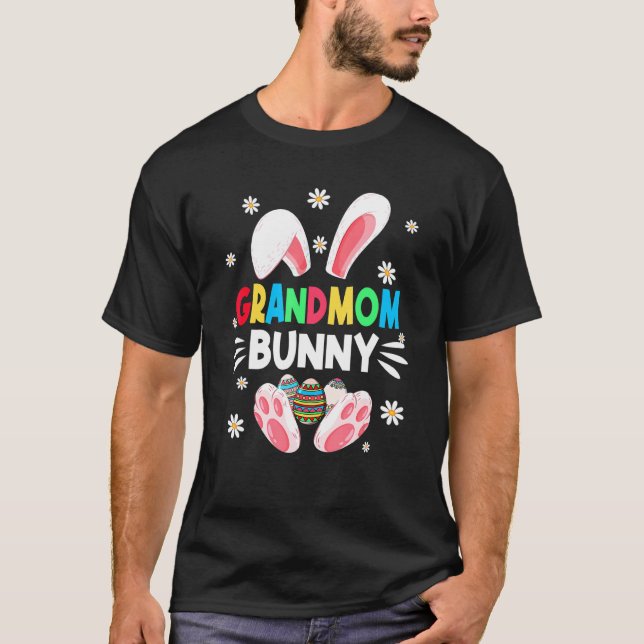 Frauen Mädchen Großmutter Bunny Eggs Jagd Niedlich T-Shirt (Vorderseite)