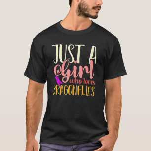 Frauen Mädchen nur ein Mädchen, das Libellen Liebe T-Shirt