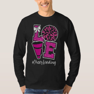 Frauen Mädchen Süß Liebe Cheerleader Cheerleading T-Shirt