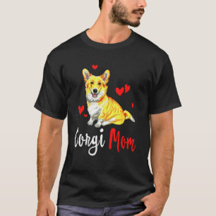 Frauen Mädchen Welpe Mama Hund Mama Corgi T-Shirt