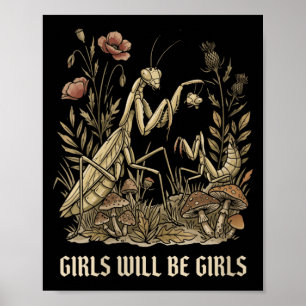 Frauen Mädchen wird Mädchen betende Gottesanbeteri Poster