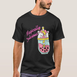 Frauen Magisch Leckeres Einhorn Boba Kawaii Bub T-Shirt