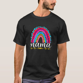 Frauen Mama Boho Rainbow Niedliche Junge Mutter Mü T-Shirt