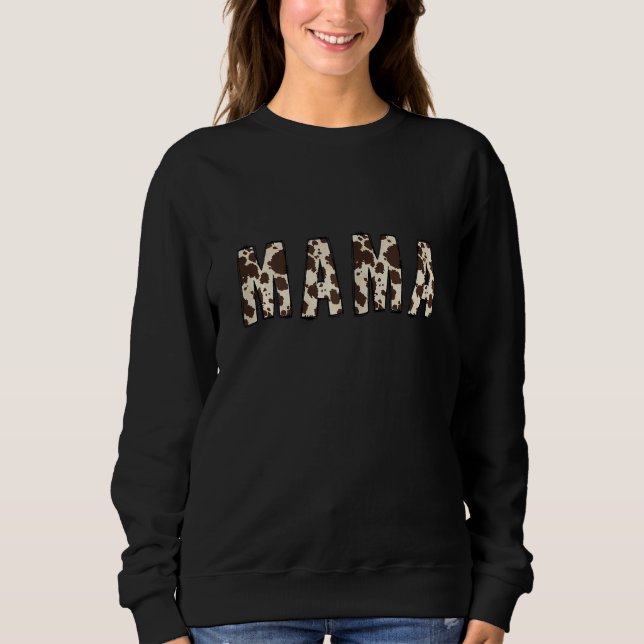 Frauen Mama Cow Print Cow Sweatshirt (Vorderseite)