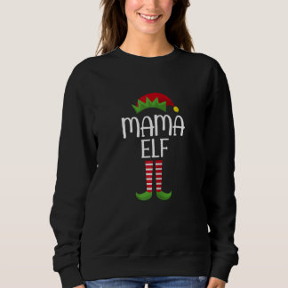 Frauen Mama Elf Familie Passende Gruppe Weihnachte Sweatshirt