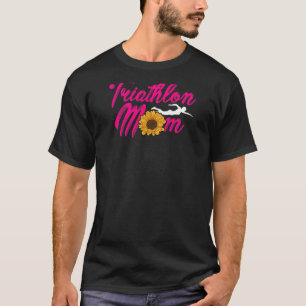 Frauen Mama Grafische Run Bike Swim Triathlon Tria T-Shirt