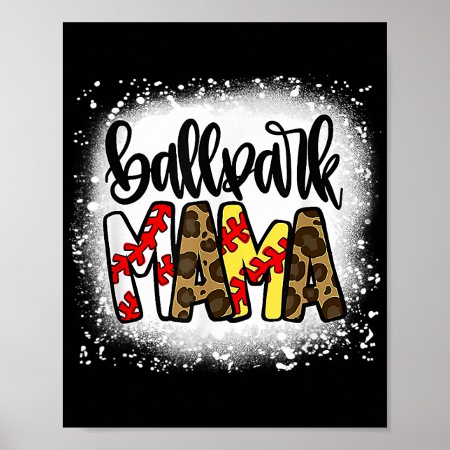 Frauen Mama Leben Softball Baseball Mütter Tag Poster (Vorne)