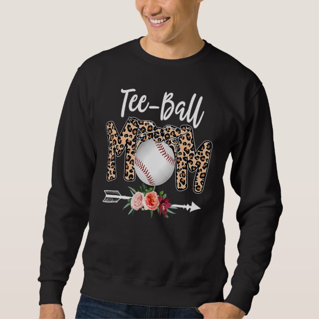 Frauen Mama Muttertag Teeball Mama Leopard Sweatshirt (Vorderseite)