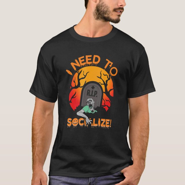 Frauen Männer Beängstigende verzogene Halloweenwit T-Shirt (Vorderseite)
