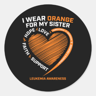 Frauen Männer, die ich Orange für meine Schwester  Runder Aufkleber