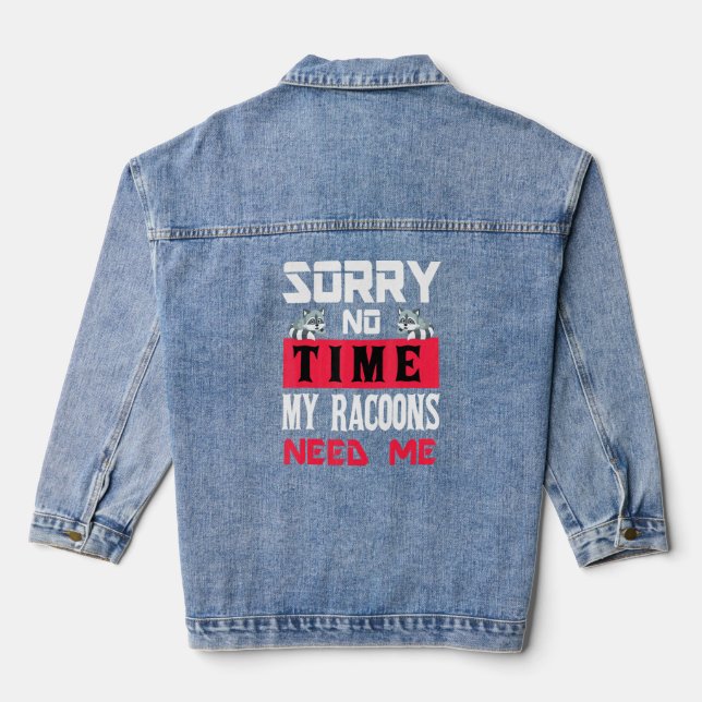Frauen Männer Raccoon Jeansjacke (Rückseite)