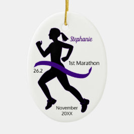 Frauen Marathon Runner Ornament Lila