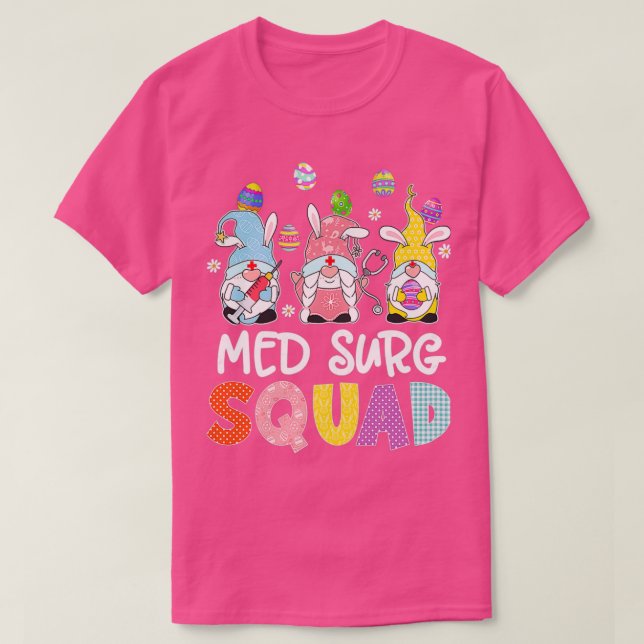Frauen Med Surg Squad Bunny Gnome Eggs Jagd Nur T-Shirt (Design vorne)