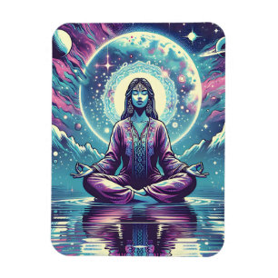 Frauen meditieren Spirituelle Kunst Magnet
