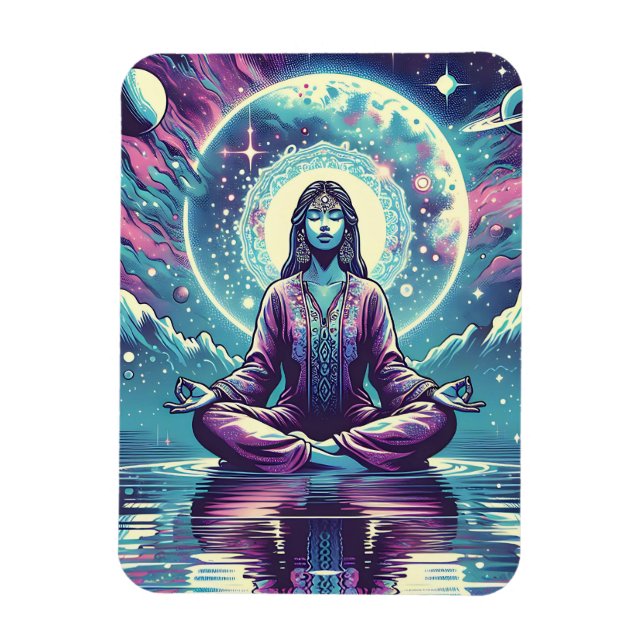 Frauen meditieren Spirituelle Kunst Magnet (Vertikal)