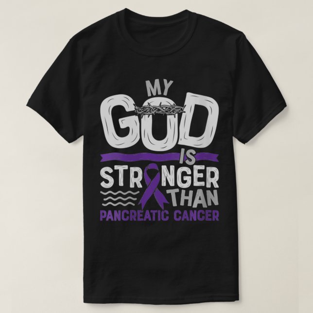 Frauen Mein Gott ist stärker als Bauchspeicheldrüs T-Shirt (Design vorne)