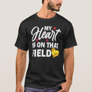 Frauen Mein Herz ist auf diesem Feld Baseball Soft T-Shirt