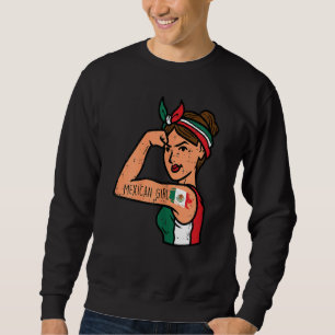 Frauen mexikanische Girl Mujer Rosie Riveter Cinco Sweatshirt