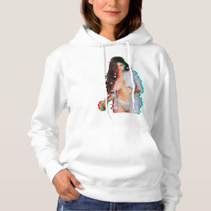 Frauen Mia Khalifa Glitched Art Hoodie