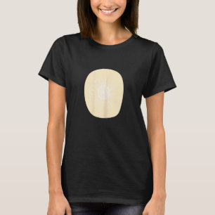 Frauen Minimalistische Linie Abstrakt Gelbe Pastet T-Shirt