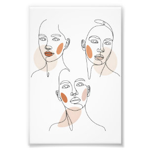 Frauen Minimalistische Linienkunst Gesichter Fotodruck