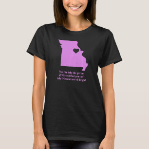 Frauen Missouri Girl Staat Karte Herzpreis Niedlic T-Shirt