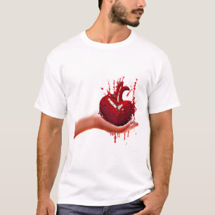 Frauen mit blutiger Herzklopfen Kunst T-Shirt