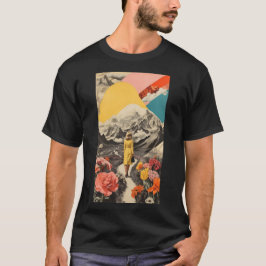 Frauen mit einer starken Kontrastsonnenfeder T-Shirt