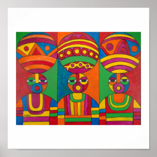 Frauen mit Kalabashes von Emeka! Poster