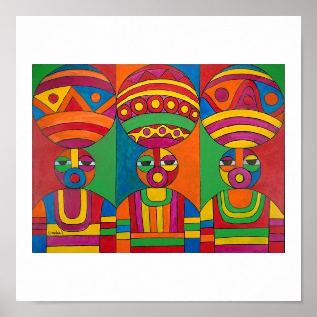 Frauen mit Kalabashes von Emeka! Poster (Vorne)