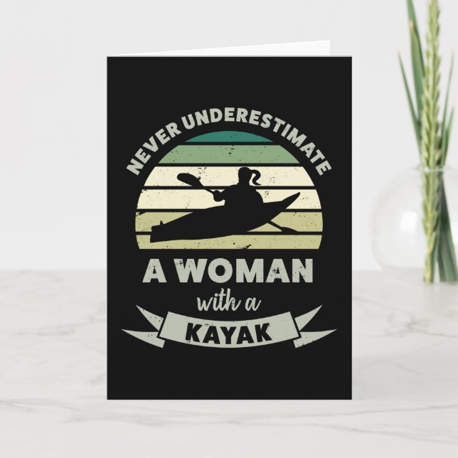 Frauen mit Kayak Funny Gifts Ehefrau Karte (Vorderseite)