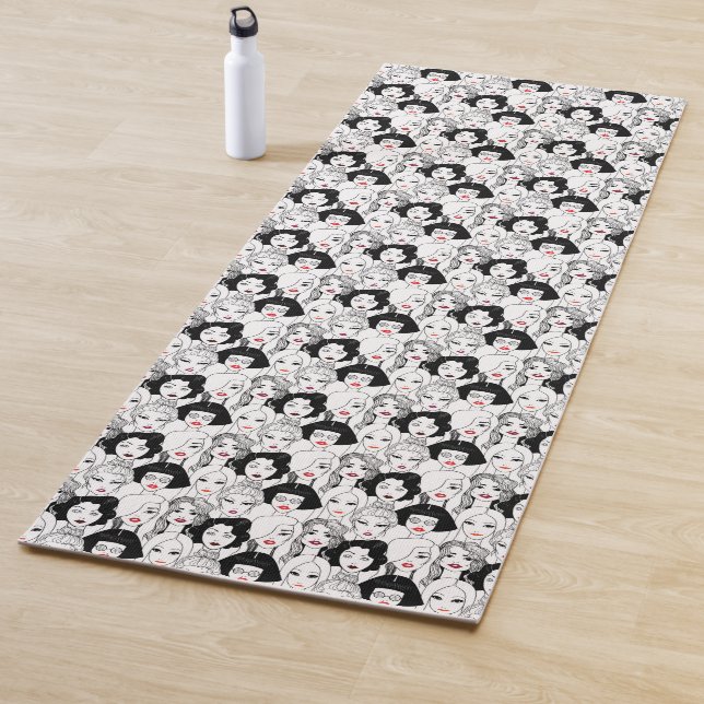 Frauen mit Lippenstift-Muster Yogamatte (Beispiel)