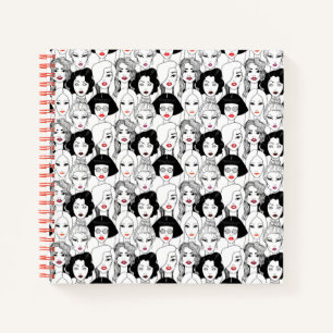 Frauen mit Lipstick-Muster Notizbuch