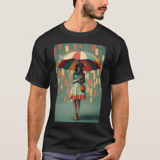 Frauen mit Regenschirm T-Shirt