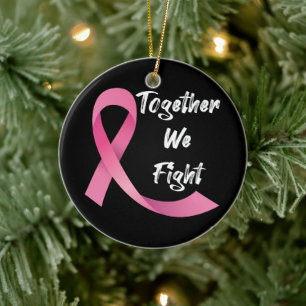 Frauen mit rosa Schleife Krebsbewusstsein Brustkre Keramik Ornament