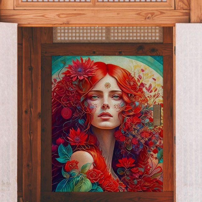 Frauen mit roten Blume Dekoupage Seidenpapier (Von Creator hochgeladen)