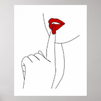 Frauen mit roten Lippen und roten Nägeln Kunst