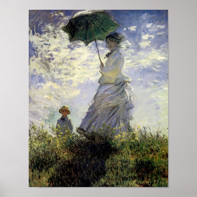 Frauen mit Sonnenschirm ~ Madame Monet mit ihrem S Poster (Vorne)