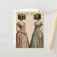Frauen mit Vintage-Kamera-Köpfen