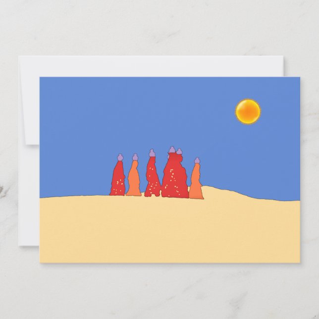 Frauen mit Wasser in der Thar-Wüste - Rajasthan Einladung (Vorderseite)