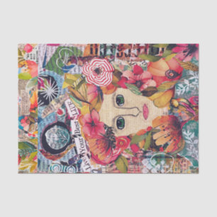 Frauen Mixed Media Inspiration Art Tissue Paper Seidenpapier