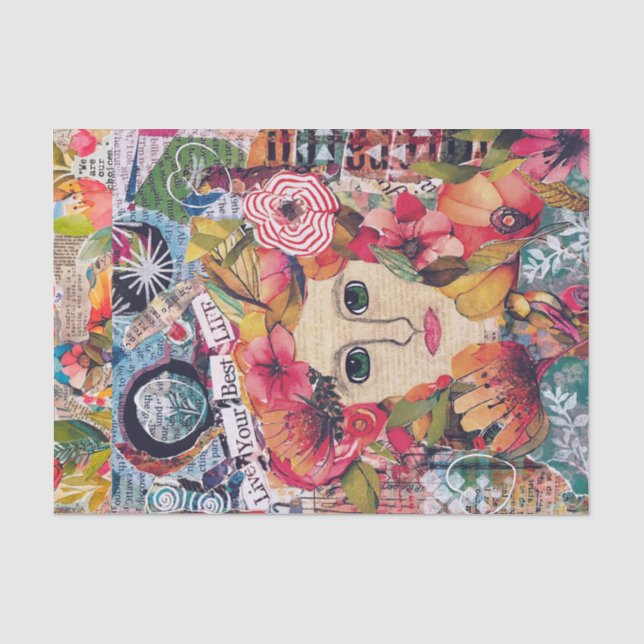 Frauen Mixed Media Inspiration Art Tissue Paper Seidenpapier (Vorderseite)