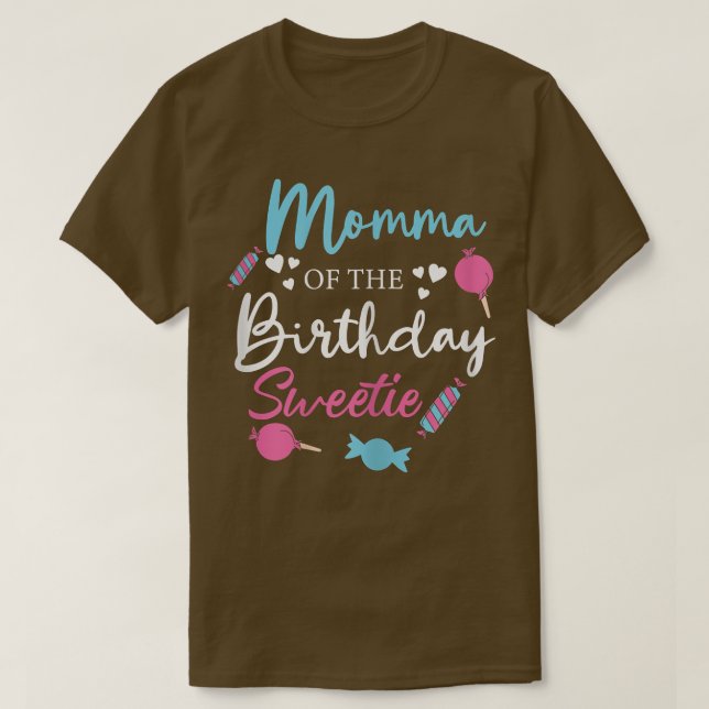 Frauen Momma of the Birthday Sweetie Candy Boy Gir T-Shirt (Design vorne)
