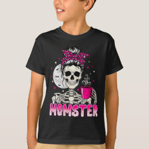 Frauen Momster-Totenkopf-Mutter-Kaffeeliebhaber-Ha T-Shirt