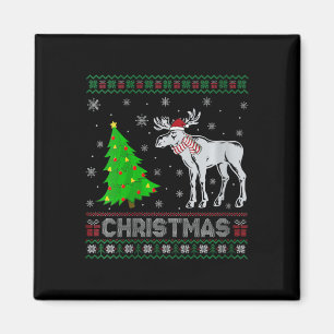 Frauen Moose Xmas Tree Lighting Ugly Weihnachtssch Magnet