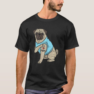 Frauen Mops Ich Liebe Mama Süßes Tier Haustier Hun T-Shirt
