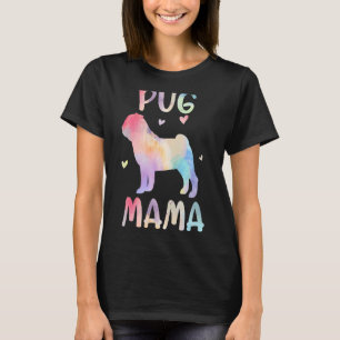 Frauen Mops Mama farbenfroher Mops Hunde Mama Mutt T-Shirt