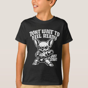 Frauen Motivations Chihuahua Karate Hund Lustig T-Shirt