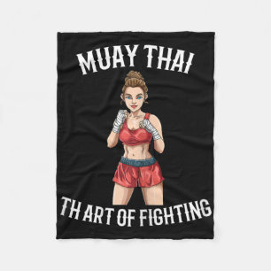 Frauen Muay Thai Kämpferin - Thai Boxing MMA Fleecedecke