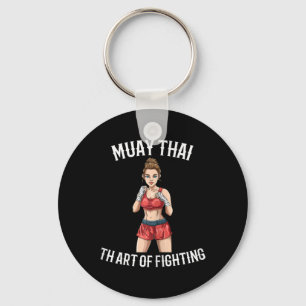 Frauen Muay Thai Kämpferin - Thai Boxing MMA Schlüsselanhänger